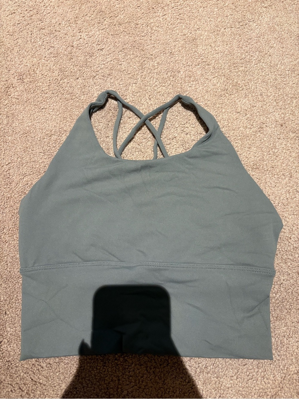 Women's green Strappy High-Neck sports bra size small